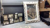 (2)ITEMS - PICTURE FRAME + WALL MIRROR