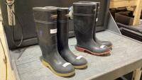 (2) PAIR OF RUBBER BOOTS - SIZE 9