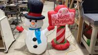 BOX W/(2) INFLATABLE CHRISTMAS FIGURES