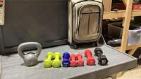 SUITCASE WITH HAND WEIGHTS + KETTLE BELL