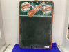 CHALK BOARD WITH METAL CRUSH ADVERTISING