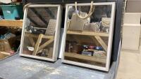 (2) MIRRORS W/METAL FRAMES + ROPE HANGERS