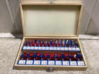 WOODEN TOOL BOX OF ROUTER BITS