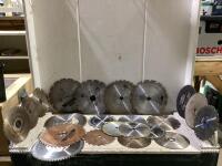 SHOP BOX OF MIXED SAW BLADES 7-1/4" & 10"