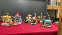 COLLECTION OF DISNEY AND CHRISTMAS ORNAMENTS FT. THE LITTLE MERMAID, TINKER BELL, MICKEY MOUSE, ETC.