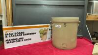 5 GALLON ALBERTA POTTERIES REDCLIFF CROCK W/ A CABBAGE SHREDDER