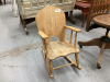 ANTIQUE CHILD’S ROCKER AND DOLLY HIGH CHAIR