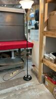 FLOOR LAMP W/ PLASTIC SHADE AND METAL STAND