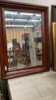 HEAVY WOOD FRAME BEVELLED MIRROR
