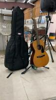 FENDER AVALON GUITAR W/ CASE AND STAND