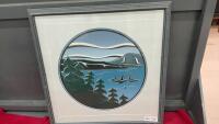 ABSTRACT PAINTING IN WOODEN FRAME