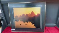 SUNSET PHOTOGRPAH OF LAKE AND MOUNTAINS