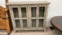 BLEACHED WOODEN DOUBLE CABINET