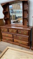 7 DRAWER WOODEN DRESSER W/ MIRROR - 2 PIECES