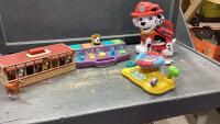BOX W/PAW PATROL LEARNING TOY, MELISSA + DOUG STABLE, PLAYSKOOL + VTECH TOYS