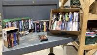 (3) BOXES OF DVD + VHS MOVIES