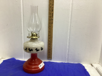 RED AND WHITE SCOTTIE DOG OIL LAMP , NO MARKINGS