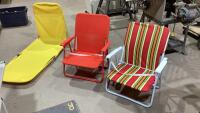 (2) BEACH CHAIRS + BEACH LOUNGER