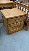SOLID WOOD END TABLE W/ 1 DRAWER AND 1 CABINET