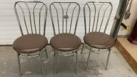 (3) KITCHEN CHROME AND VINYL CHAIRS