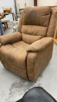ELCTRIC RECLINING BEIGE CUSHIONED CHAIR