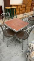 VINTAGE CAFE TABLE W/ (4) CAFE CHAIRS