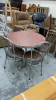 VINTAGE CAFE TABLE W/ (5) CAFE CHAIRS