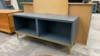 ROYAL BLUE ENTERTAINMENT STAND W/ 2 CUBBYS