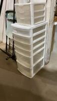 (2) PLASTIC STORAGAE CONTAINERS - (1) 6 DRAWER AND (1) 3 DRAWER