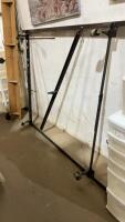ADJUSTABLE WIDTH METAL BED FRAME W/ CASTORS
