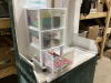 BIG EMPTY STORAGE CONTAINER AND PLASTIC ORGANIZER WITH CRAFTING SUPPLIES - 5