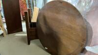 (3) PIECES - 42&rdquo; ROUND HIGH TABLE W/ AN 18&rdquo; LEAF ON A 32&rdquo; HIGH BASE