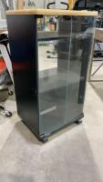 FISHER ROLLING CABINET W/ 1 PULL OUT SHELF + 1 ADJUSTABLE SHELF