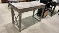 SINGLE DRAWER DESK W/ STEEL FRAMING ON SIDES
