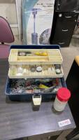OLD PAL STOCKED TACKLE BOX W/ WEIGHTS, HOOKS, FISHING LINE, SPOONS, ETC.