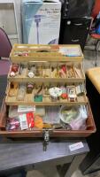 STOCKED TACKLE BOX W/ 3 EXTENDABLE TRAYS