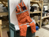 MWG LINED ORANGE BIB COVERALLS