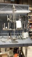 SHELVES #1 + #2 - LIGHT FIXTURES - LARGE 12 LIGHT CHANDELIER(42&rdquo;LONG), 5 LIGHT CHANDELIER. (4) SINGLE HANGING LIGHTS, (2)WALL MOUNT