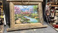 SHELF #3 - LARGE BARNWOOD FRAMED PUZZLE W/ROPE HANGER