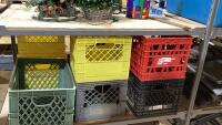 SHELF #5 - (7) PLASTIC CRATES