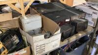 SHELF #14 - SPEAKERS, GUITAR CASE, MICROPHONE , AMP