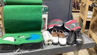 (2)BOXES PUTTING GREEN , GOLF SHOES, BALLS, BAG