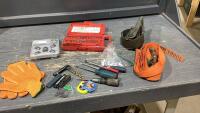 (2)BOXES - GLOVES, SCREWDRIVERS, BITS, NISSAN LUG NUTS,