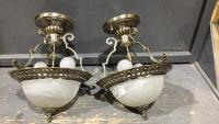 (2) LIGHT FIXTURES - 13&rdquo; DIAMETER SHADE