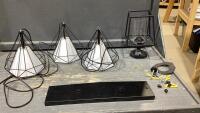 BOX WITH LIGHT FIXTURES AND MOUNTING PLATE