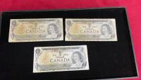 (3) 1973 CANADA $1 BILLS