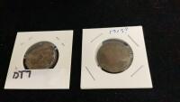 (2) LARGE PENNIES- YEARS UNKNOWN