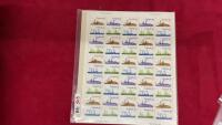 UNCUT SHEET OF &ldquo;INLAND VESSELS&rdquo; STAMPS - 10 CENT