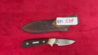SHRADE OLDTIMER KNIFE IN LEATHER SHEATH