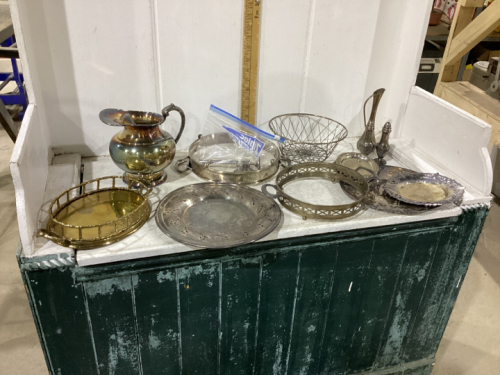 SILVERWARE,TRAYS,PITCHER